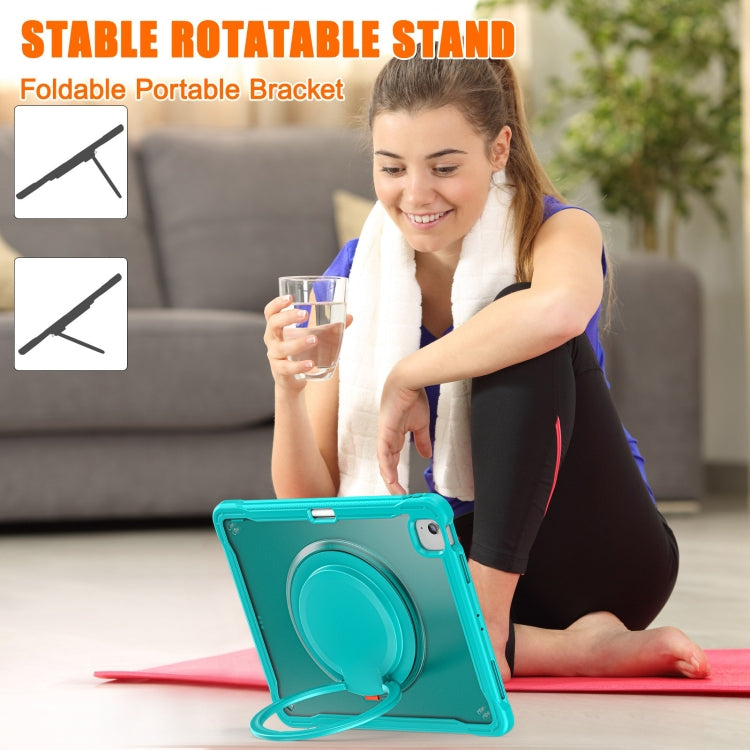 For iPad Air 13 2025 / 2024 Powerful Sailor Ring Holder Heavy Duty Hybrid Tablet Case with Strap(Light Blue) - iPad Air 13 2025 / 2024 Cases by buy2fix | Online Shopping UK | buy2fix