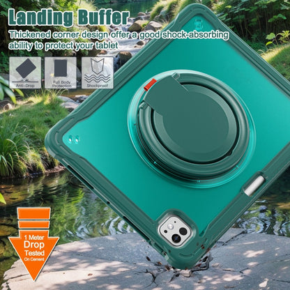 For iPad Pro 11 2024 Powerful Sailor Ring Holder Heavy Duty Hybrid Tablet Case with Strap(Dark Green) - iPad Pro 11 2024 Cases by buy2fix | Online Shopping UK | buy2fix