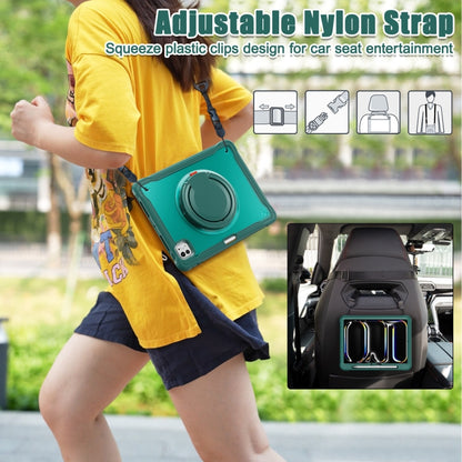 For iPad Pro 11 2024 Powerful Sailor Ring Holder Heavy Duty Hybrid Tablet Case with Strap(Dark Green) - iPad Pro 11 2024 Cases by buy2fix | Online Shopping UK | buy2fix