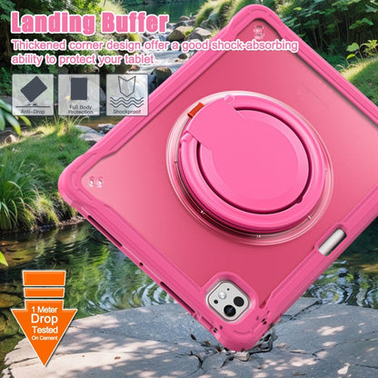 For iPad Pro 11 2024 Powerful Sailor Ring Holder Heavy Duty Hybrid Tablet Case with Strap(Rose Red) - iPad Pro 11 2024 Cases by buy2fix | Online Shopping UK | buy2fix