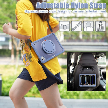 For iPad Pro 11 2024 Powerful Sailor Ring Holder Heavy Duty Hybrid Tablet Case with Strap(Lavender Grey) - iPad Pro 11 2024 Cases by buy2fix | Online Shopping UK | buy2fix