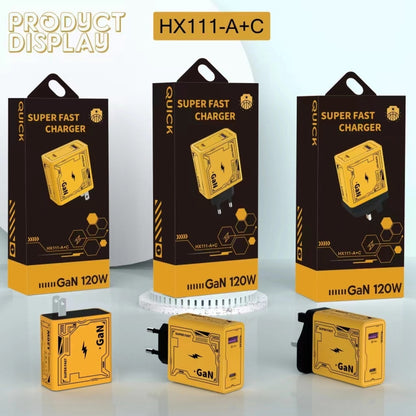 HX111 120W USB, Type-C GaN Ultra-fast Charger(US Plug) - USB Charger by buy2fix | Online Shopping UK | buy2fix