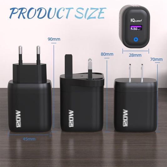120W USB Fast Charger, Plug:EU Plug(Black) - USB Charger by buy2fix | Online Shopping UK | buy2fix