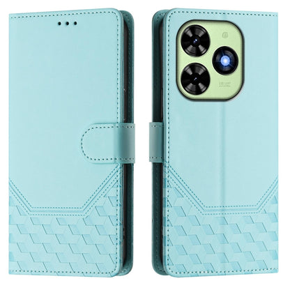 For Tecno Spark Go 2024 4G Honeycomb Embossing RFID Leather Phone Case(Mint Green) by buy2fix