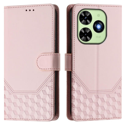 For Tecno Spark Go 2024 4G Honeycomb Embossing RFID Leather Phone Case(Pink) by buy2fix