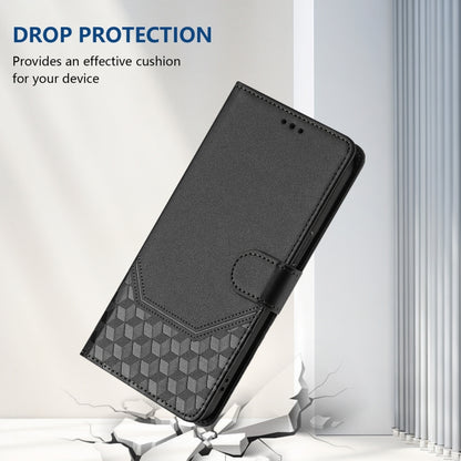 For Tecno Spark Go 2024 4G Honeycomb Embossing RFID Leather Phone Case(Black) by buy2fix