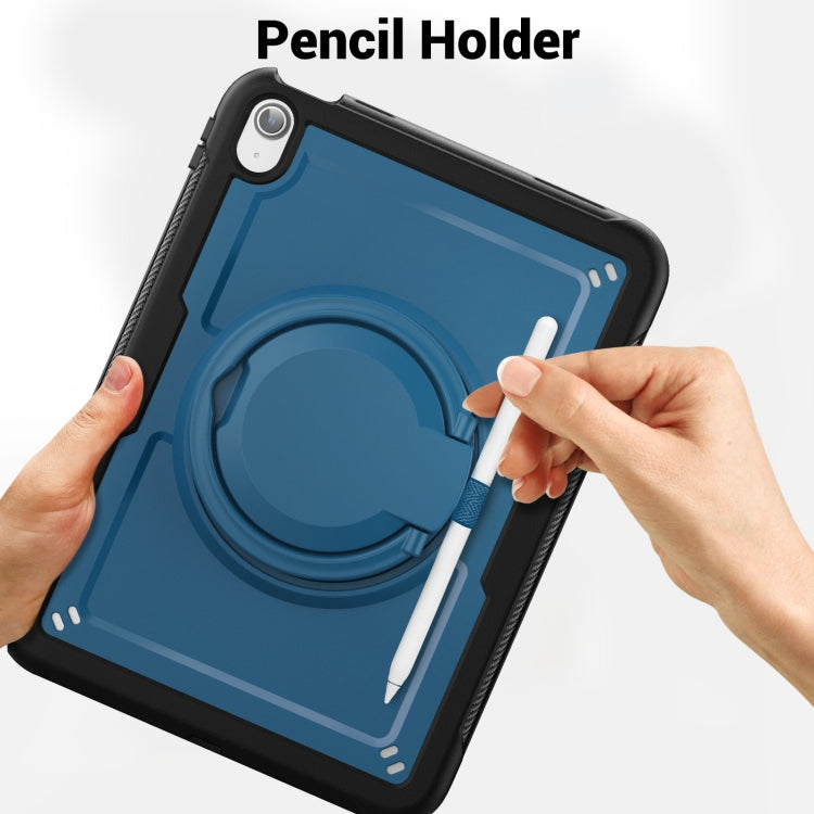 For iPad 2025 / 2022 Honeycomb Hybrid Tablet Case with Handle Holder & Strap(Navy Blue) - iPad 2025 / 2022 Cases by buy2fix | Online Shopping UK | buy2fix