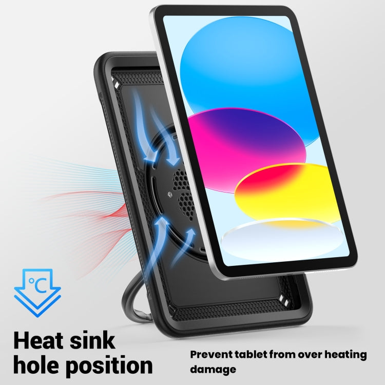 For iPad 2025 / 2022 Honeycomb Hybrid Tablet Case with Handle Holder & Strap(Black) - iPad 2025 / 2022 Cases by buy2fix | Online Shopping UK | buy2fix