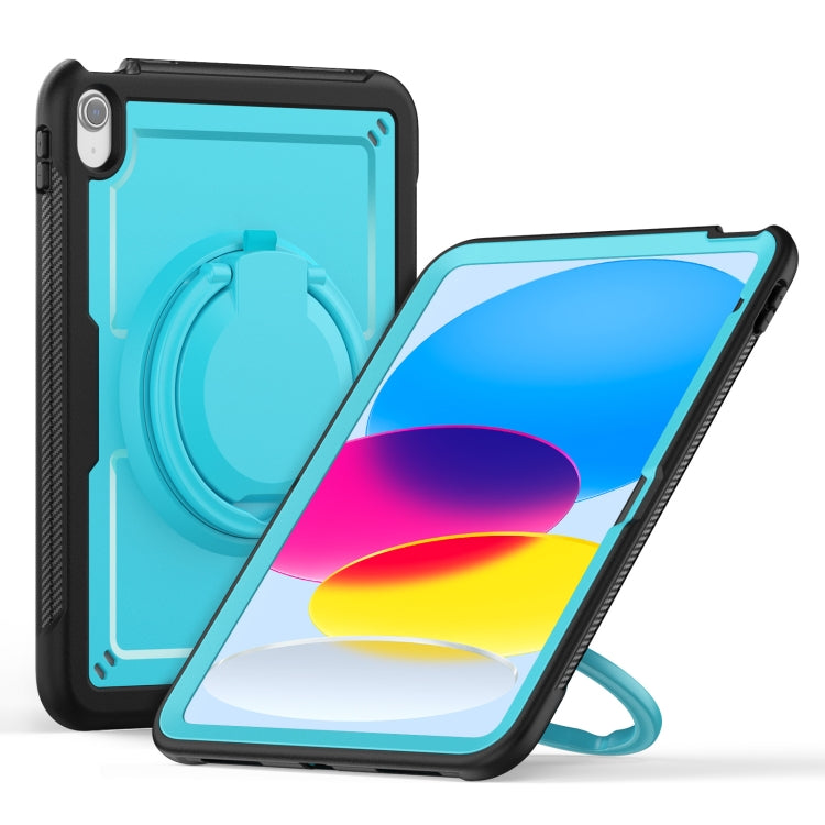 For iPad 2025 / 2022 Honeycomb Hybrid Tablet Case with Handle Holder & Strap(Light Blue) - iPad 2025 / 2022 Cases by buy2fix | Online Shopping UK | buy2fix