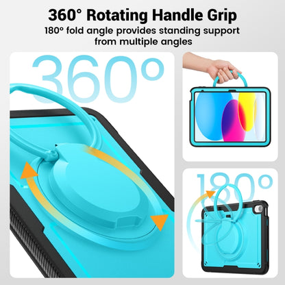 For iPad 2025 / 2022 Honeycomb Hybrid Tablet Case with Handle Holder & Strap(Light Blue) - iPad 2025 / 2022 Cases by buy2fix | Online Shopping UK | buy2fix