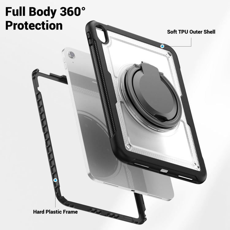 For iPad 2025 / 2022 Honeycomb Hybrid Tablet Case with Handle Holder & Strap(Transparent) - iPad 2025 / 2022 Cases by buy2fix | Online Shopping UK | buy2fix