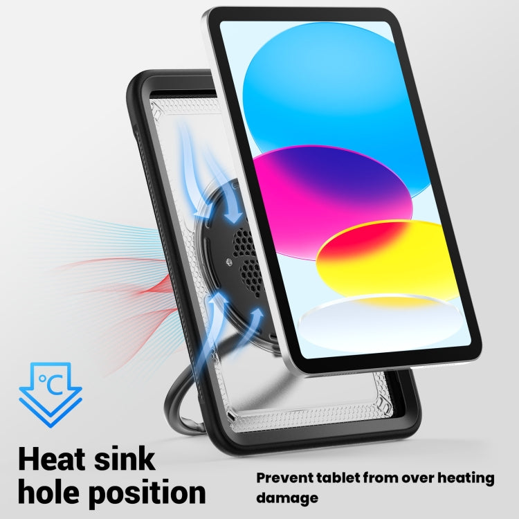 For iPad 2025 / 2022 Honeycomb Hybrid Tablet Case with Handle Holder & Strap(Transparent) - iPad 2025 / 2022 Cases by buy2fix | Online Shopping UK | buy2fix