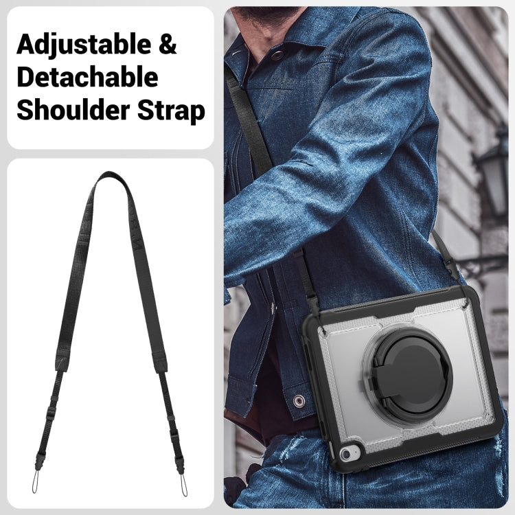 For iPad 2025 / 2022 Honeycomb Hybrid Tablet Case with Handle Holder & Strap(Transparent) - iPad 2025 / 2022 Cases by buy2fix | Online Shopping UK | buy2fix