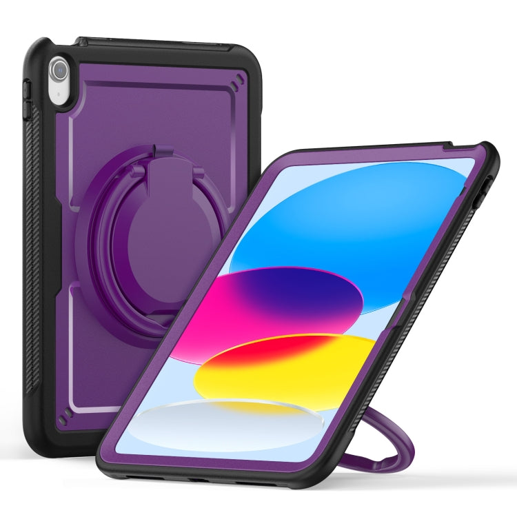 For iPad 2025 / 2022 Honeycomb Hybrid Tablet Case with Handle Holder & Strap(Purple) - iPad 2025 / 2022 Cases by buy2fix | Online Shopping UK | buy2fix