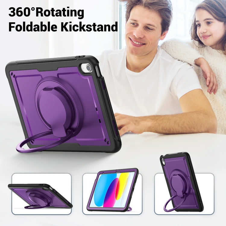 For iPad 2025 / 2022 Honeycomb Hybrid Tablet Case with Handle Holder & Strap(Purple) - iPad 2025 / 2022 Cases by buy2fix | Online Shopping UK | buy2fix