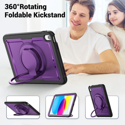 For iPad 2025 / 2022 Honeycomb Hybrid Tablet Case with Handle Holder & Strap(Purple) - iPad 2025 / 2022 Cases by buy2fix | Online Shopping UK | buy2fix