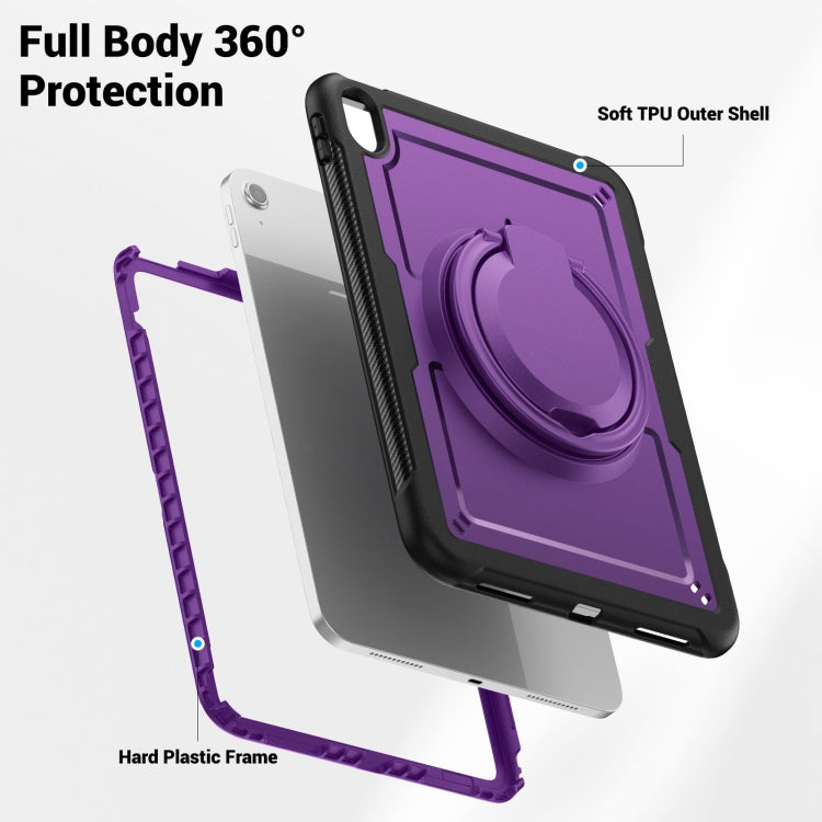 For iPad 2025 / 2022 Honeycomb Hybrid Tablet Case with Handle Holder & Strap(Purple) - iPad 2025 / 2022 Cases by buy2fix | Online Shopping UK | buy2fix