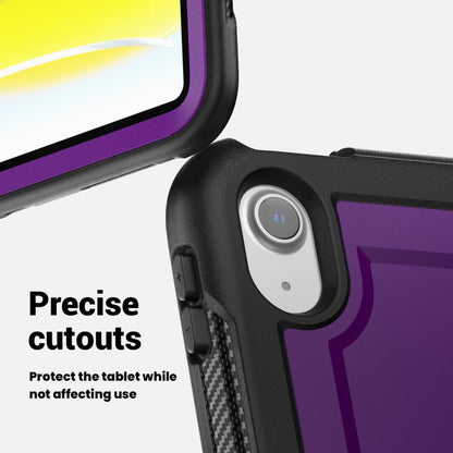 For iPad 2025 / 2022 Honeycomb Hybrid Tablet Case with Handle Holder & Strap(Purple) - iPad 2025 / 2022 Cases by buy2fix | Online Shopping UK | buy2fix