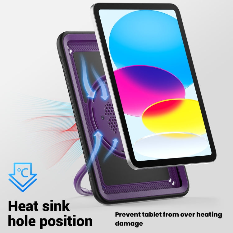 For iPad 2025 / 2022 Honeycomb Hybrid Tablet Case with Handle Holder & Strap(Purple) - iPad 2025 / 2022 Cases by buy2fix | Online Shopping UK | buy2fix