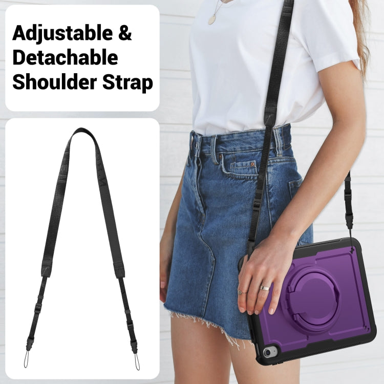 For iPad 2025 / 2022 Honeycomb Hybrid Tablet Case with Handle Holder & Strap(Purple) - iPad 2025 / 2022 Cases by buy2fix | Online Shopping UK | buy2fix