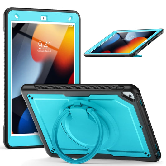 For iPad 10.2 2021 / 2020 / 10.5 2019 Honeycomb Hybrid Tablet Case with Handle Holder & Strap(Light Blue) - iPad 10.2 Cases by buy2fix | Online Shopping UK | buy2fix