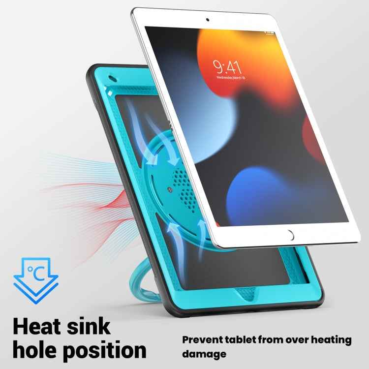 For iPad 10.2 2021 / 2020 / 10.5 2019 Honeycomb Hybrid Tablet Case with Handle Holder & Strap(Light Blue) - iPad 10.2 Cases by buy2fix | Online Shopping UK | buy2fix