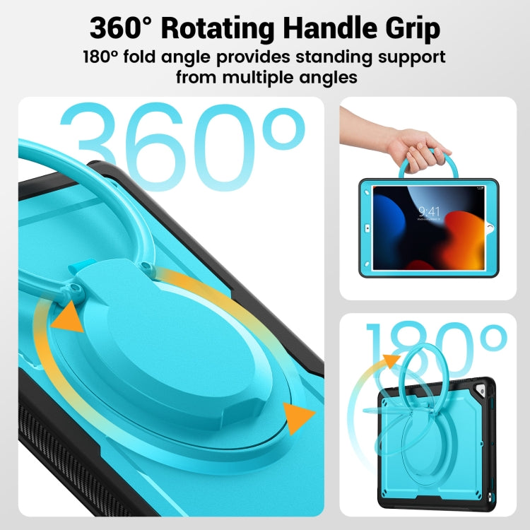 For iPad 10.2 2021 / 2020 / 10.5 2019 Honeycomb Hybrid Tablet Case with Handle Holder & Strap(Light Blue) - iPad 10.2 Cases by buy2fix | Online Shopping UK | buy2fix
