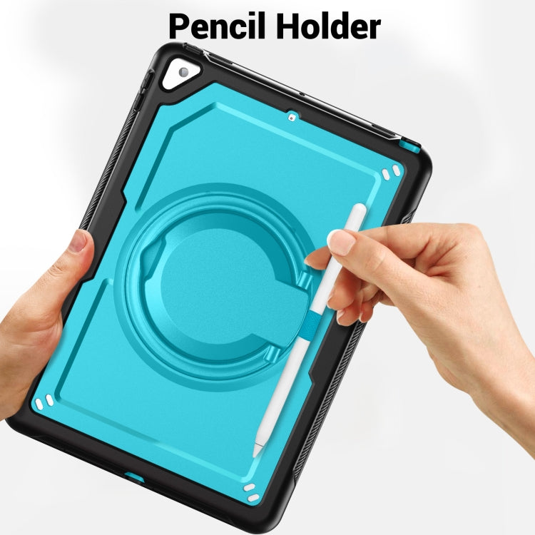 For iPad 10.2 2021 / 2020 / 10.5 2019 Honeycomb Hybrid Tablet Case with Handle Holder & Strap(Light Blue) - iPad 10.2 Cases by buy2fix | Online Shopping UK | buy2fix
