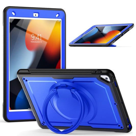 For iPad 10.2 2021 / 2020 / 10.5 2019 Honeycomb Hybrid Tablet Case with Handle Holder & Strap(Dark Blue) - iPad 10.2 Cases by buy2fix | Online Shopping UK | buy2fix