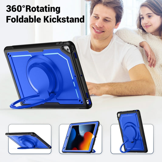 For iPad 10.2 2021 / 2020 / 10.5 2019 Honeycomb Hybrid Tablet Case with Handle Holder & Strap(Dark Blue) - iPad 10.2 Cases by buy2fix | Online Shopping UK | buy2fix