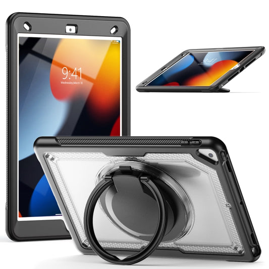 For iPad 10.2 2021 / 2020 / 10.5 2019 Honeycomb Hybrid Tablet Case with Handle Holder & Strap(Transparent) - iPad 10.2 Cases by buy2fix | Online Shopping UK | buy2fix