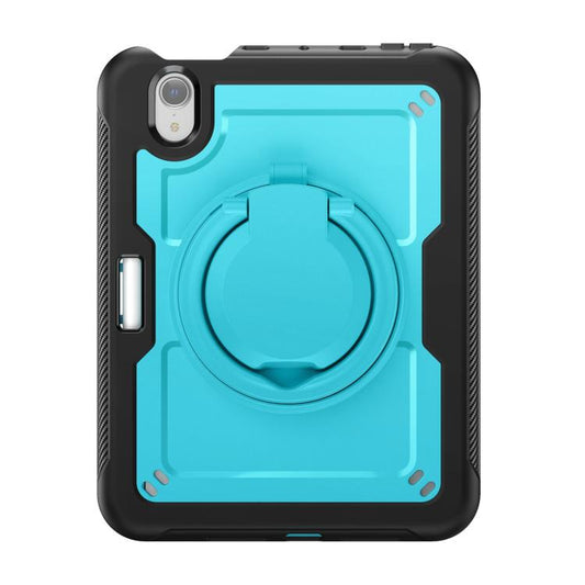 For iPad mini 2024 / mini 6 Honeycomb Hybrid Tablet Case with Handle Holder & Strap(Light Blue) - iPad mini 2024 Cases by buy2fix | Online Shopping UK | buy2fix