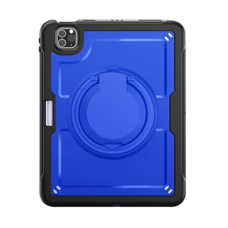 For iPad Pro 11 2022 / Air 10.9 2022 Honeycomb Hybrid Tablet Case with Handle Holder & Strap(Dark Blue) - iPad Pro 11 (2022/2021) Cases by buy2fix | Online Shopping UK | buy2fix
