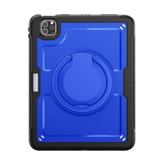 For iPad Pro 11 2022 / Air 10.9 2022 Honeycomb Hybrid Tablet Case with Handle Holder & Strap(Dark Blue) - iPad Pro 11 (2022/2021) Cases by buy2fix | Online Shopping UK | buy2fix