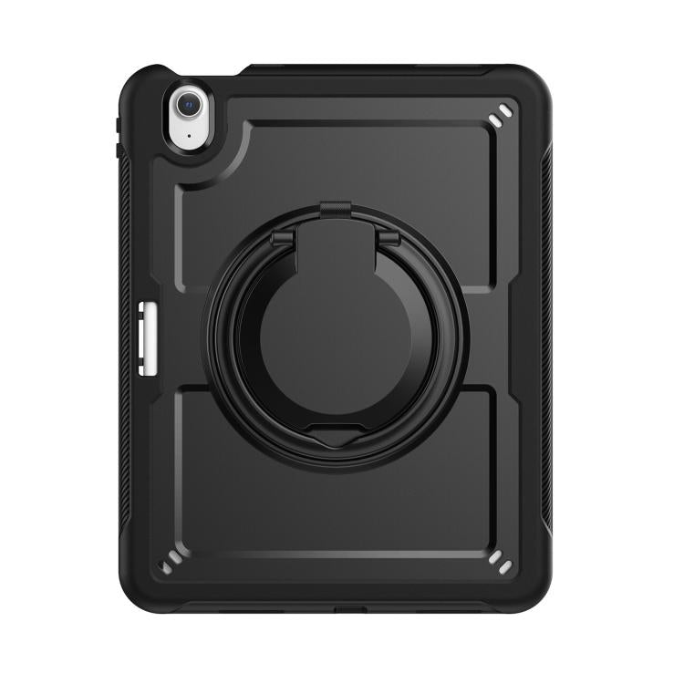 For iPad Air 11 2025 / 2024 Honeycomb Hybrid Tablet Case with Handle Holder & Strap(Black) - iPad Air 11 2025 / 2024 Cases by buy2fix | Online Shopping UK | buy2fix