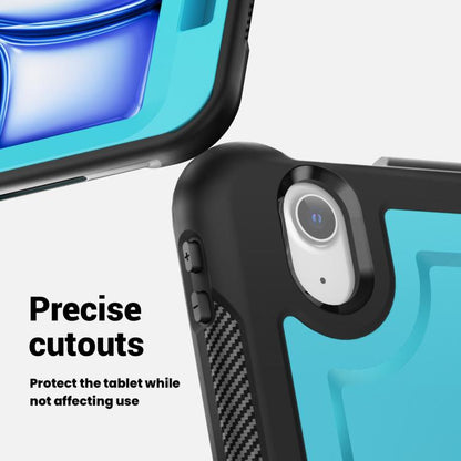 For iPad Air 11 2025 / 2024 Honeycomb Hybrid Tablet Case with Handle Holder & Strap(Light Blue) - iPad Air 11 2025 / 2024 Cases by buy2fix | Online Shopping UK | buy2fix