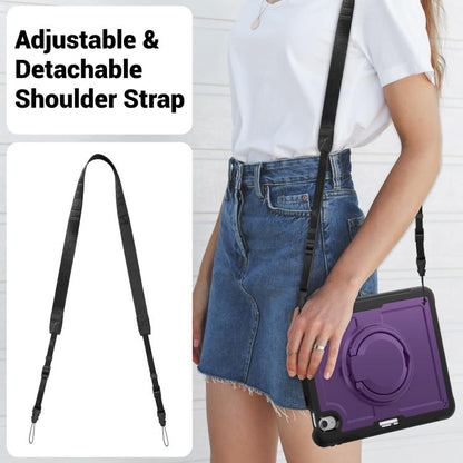 For iPad Air 11 2025 / 2024 Honeycomb Hybrid Tablet Case with Handle Holder & Strap(Purple) - iPad Air 11 2025 / 2024 Cases by buy2fix | Online Shopping UK | buy2fix
