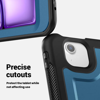 For iPad Air 13 2025 / 2024 Honeycomb Hybrid Tablet Case with Handle Holder & Strap(Navy Blue) - iPad Air 13 2025 / 2024 Cases by buy2fix | Online Shopping UK | buy2fix