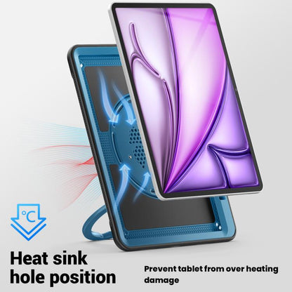 For iPad Air 13 2025 / 2024 Honeycomb Hybrid Tablet Case with Handle Holder & Strap(Navy Blue) - iPad Air 13 2025 / 2024 Cases by buy2fix | Online Shopping UK | buy2fix