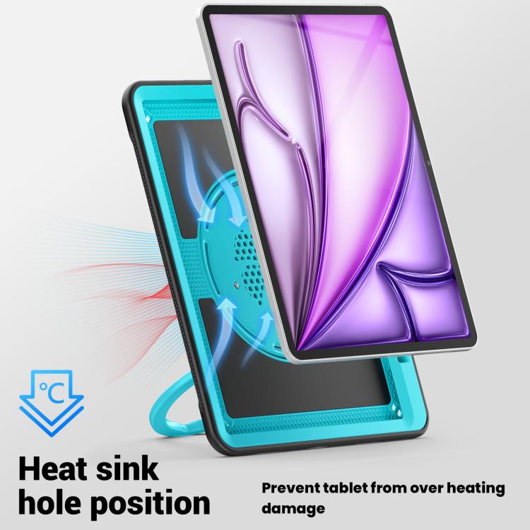 For iPad Air 13 2025 / 2024 Honeycomb Hybrid Tablet Case with Handle Holder & Strap(Light Blue) - iPad Air 13 2025 / 2024 Cases by buy2fix | Online Shopping UK | buy2fix