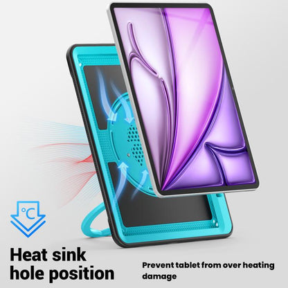 For iPad Air 13 2025 / 2024 Honeycomb Hybrid Tablet Case with Handle Holder & Strap(Light Blue) - iPad Air 13 2025 / 2024 Cases by buy2fix | Online Shopping UK | buy2fix