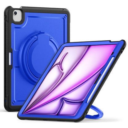 For iPad Air 13 2025 / 2024 Honeycomb Hybrid Tablet Case with Handle Holder & Strap(Dark Blue) - iPad Air 13 2025 / 2024 Cases by buy2fix | Online Shopping UK | buy2fix