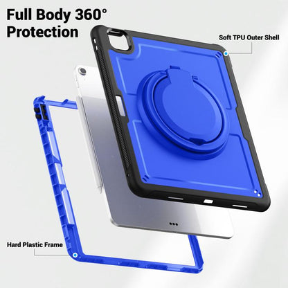 For iPad Air 13 2025 / 2024 Honeycomb Hybrid Tablet Case with Handle Holder & Strap(Dark Blue) - iPad Air 13 2025 / 2024 Cases by buy2fix | Online Shopping UK | buy2fix