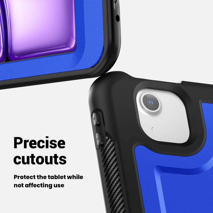 For iPad Air 13 2025 / 2024 Honeycomb Hybrid Tablet Case with Handle Holder & Strap(Dark Blue) - iPad Air 13 2025 / 2024 Cases by buy2fix | Online Shopping UK | buy2fix