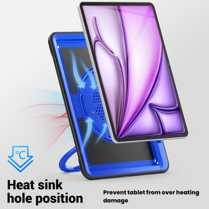 For iPad Air 13 2025 / 2024 Honeycomb Hybrid Tablet Case with Handle Holder & Strap(Dark Blue) - iPad Air 13 2025 / 2024 Cases by buy2fix | Online Shopping UK | buy2fix