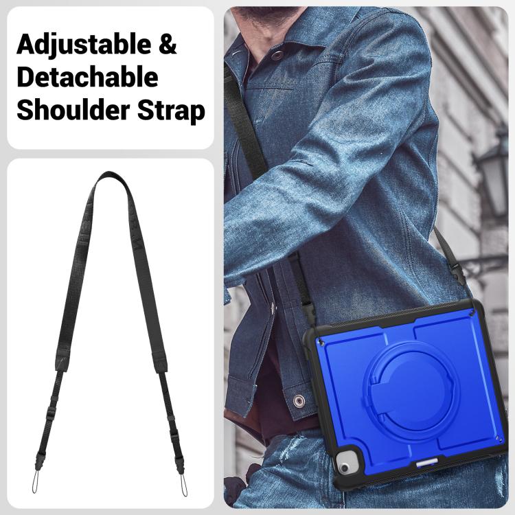 For iPad Air 13 2025 / 2024 Honeycomb Hybrid Tablet Case with Handle Holder & Strap(Dark Blue) - iPad Air 13 2025 / 2024 Cases by buy2fix | Online Shopping UK | buy2fix