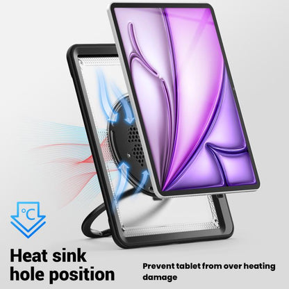 For iPad Air 13 2025 / 2024 Honeycomb Hybrid Tablet Case with Handle Holder & Strap(Transparent) - iPad Air 13 2025 / 2024 Cases by buy2fix | Online Shopping UK | buy2fix