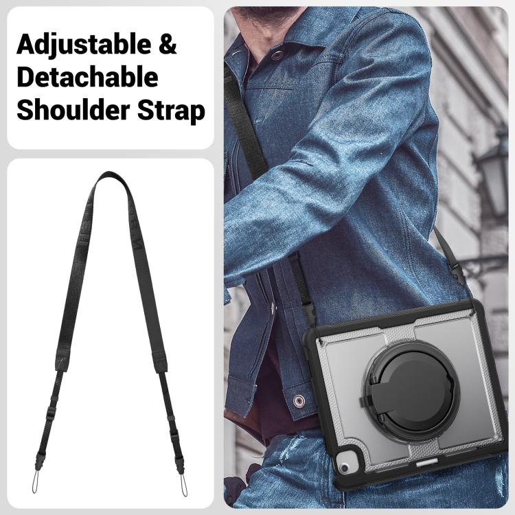 For iPad Air 13 2025 / 2024 Honeycomb Hybrid Tablet Case with Handle Holder & Strap(Transparent) - iPad Air 13 2025 / 2024 Cases by buy2fix | Online Shopping UK | buy2fix