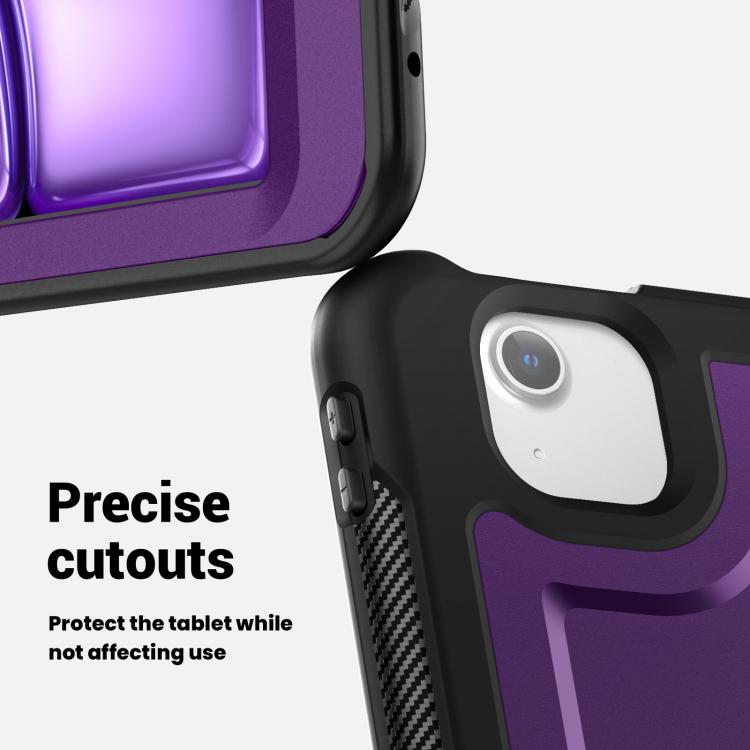 For iPad Air 13 2025 / 2024 Honeycomb Hybrid Tablet Case with Handle Holder & Strap(Purple) - iPad Air 13 2025 / 2024 Cases by buy2fix | Online Shopping UK | buy2fix