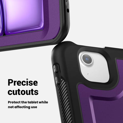 For iPad Air 13 2025 / 2024 Honeycomb Hybrid Tablet Case with Handle Holder & Strap(Purple) - iPad Air 13 2025 / 2024 Cases by buy2fix | Online Shopping UK | buy2fix